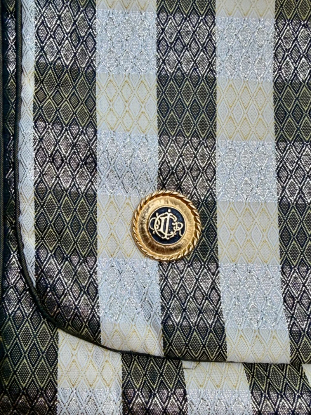 Vintage Christian Dior Hanging Travel Vanity Cosmetic Organizer Checkered